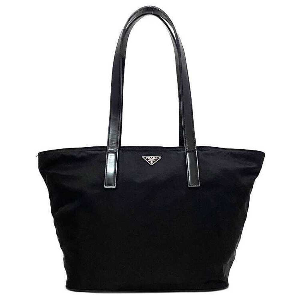 Prada Tote Bag Black Silver Nero Black Tessuto VELA SPORT Triangle Plate